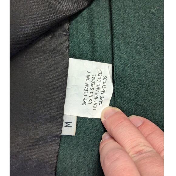 Vintage Maurices Suede Wool Emerald Green Blazer Jacket 90s Y2K Retro Workwear - Picture 7 of 9